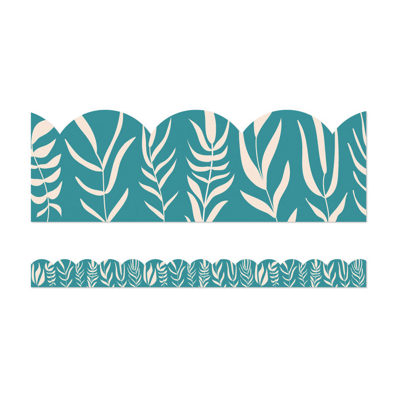 Teal with Leaves Border True to You