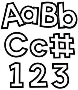 White with Black Trim Combo Pack Bulletin Board Letters