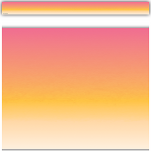 Pink and Orange Color Wash Straight Border
