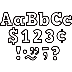 Black and White Bold Block 4" Letters