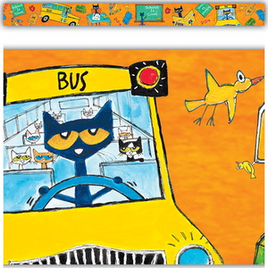 Pete the Cat School is Cool Straight Border