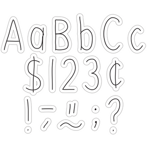 Black on White Handrawn 4" Letters