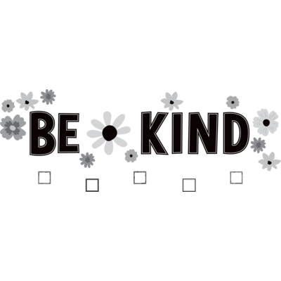 Black and White Floral Be Kind Bulletin Board