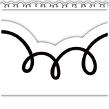 White with Black Squiggles Border Trim