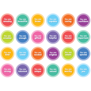 Colorful Magnetic Positive Affirmations