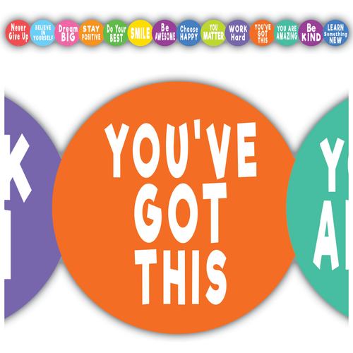 Colorful Positive Saying Border Trim