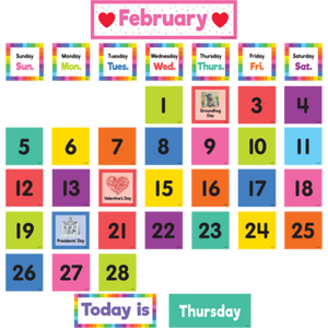 Colorful Calendar Pocket Chart Cards