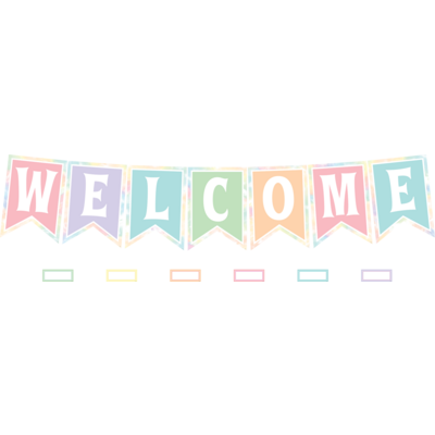 Pastel Pop Pennants Welcome Bulletin Board