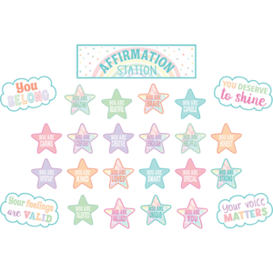 Pastel Pop Positive Affirmations Mini Bulletin Board