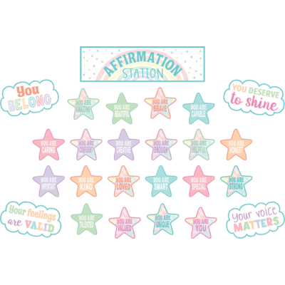 Pastel Pop Positive Affirmations Mini Bulletin Board