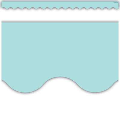 Pastel Blue Scalloped Border