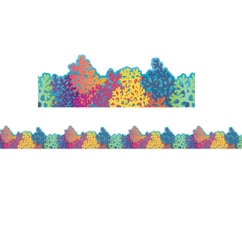 Colorful Coral Reef Border Trim Seas the Day