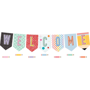 Cool for School Pennants Welcome Bulletin Board