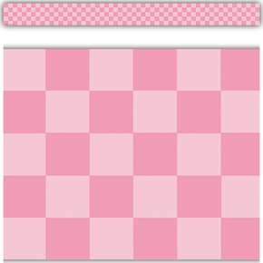 Cool for School Pink Checkers Straight Border