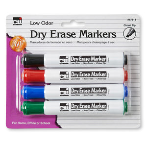 Dry Erase Markers Barrell Style 4 PK