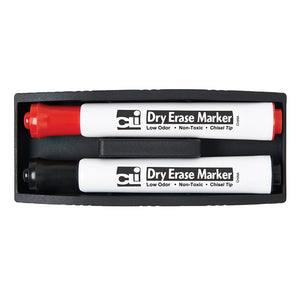 Magnetic Whiteboard Eraser with Two Markers