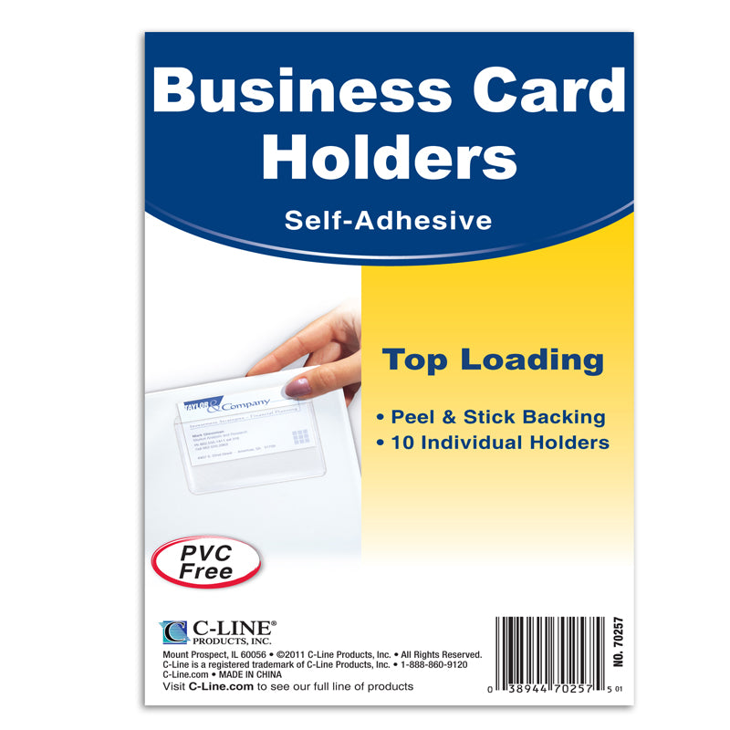 Business Card Holder Top Loading Self Adhesive