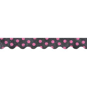 Dots on Chalkboard Pink Border