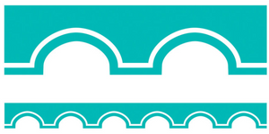 Turquoise and White Awning Border