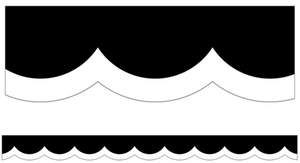 White and Black Wavy Line Border