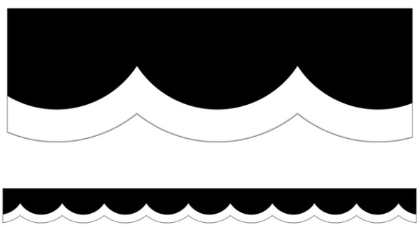 White and Black Wavy Line Border