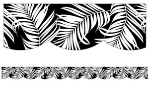 Black and White Leaves Borders