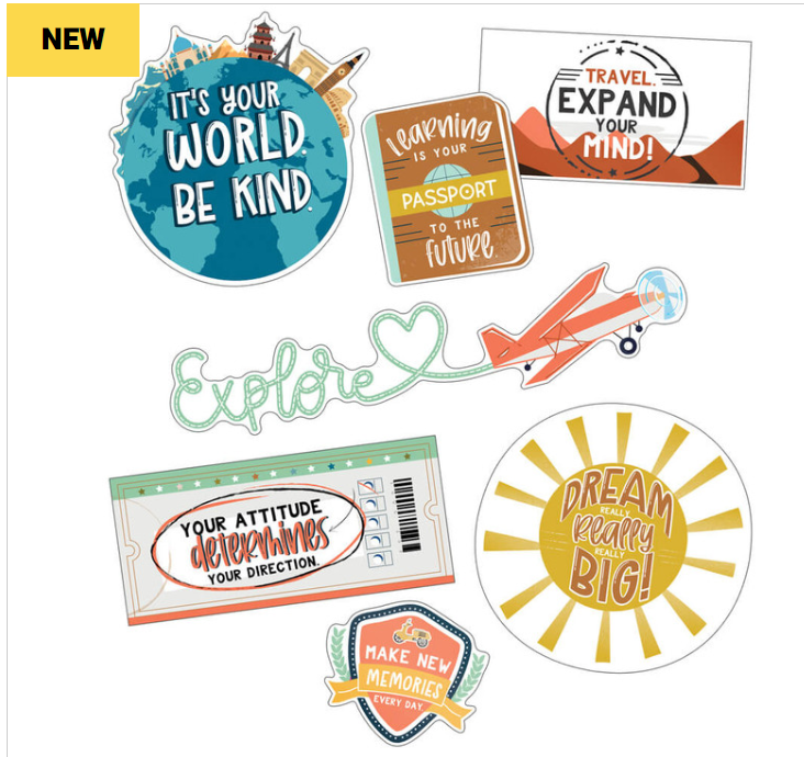 Let's Explore Motivational Mini Bulletin Board Set