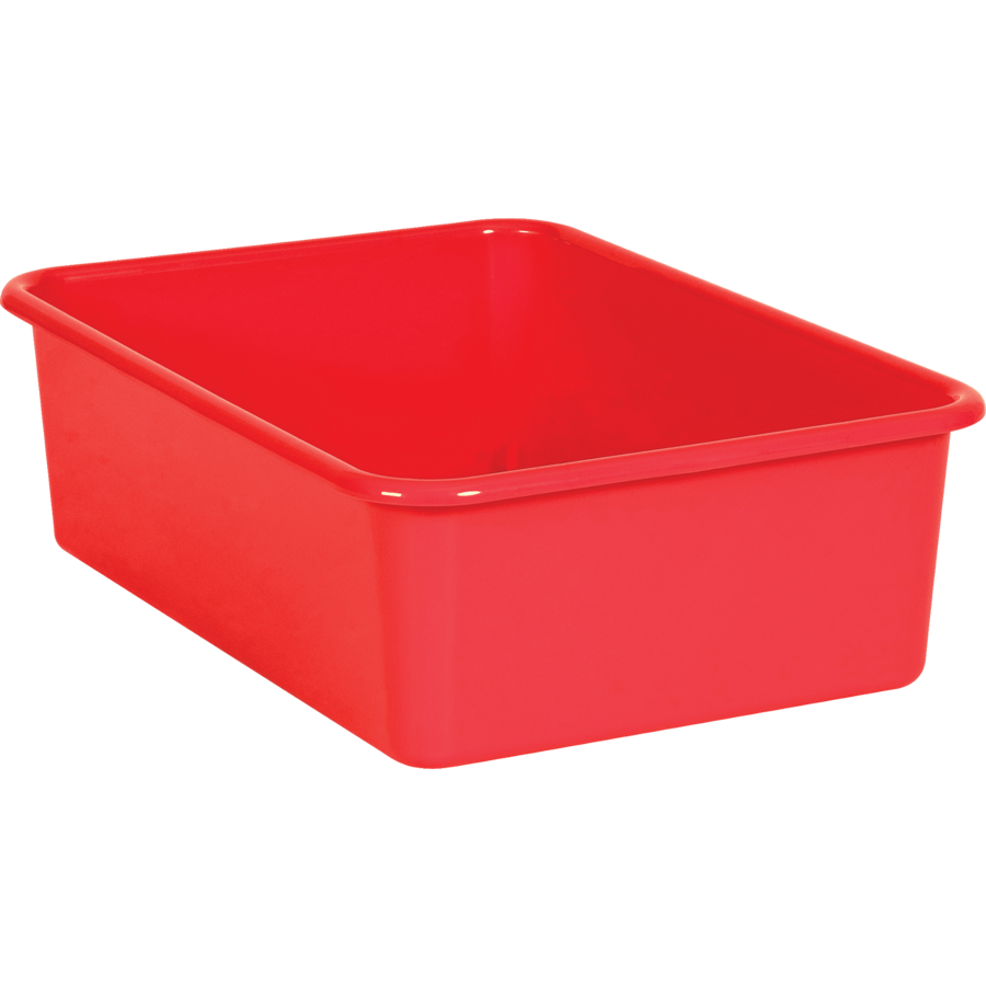 Red Large Plastic Storage Bin