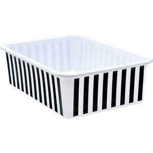 Black and White Stripes Large Plastic Storage Bin