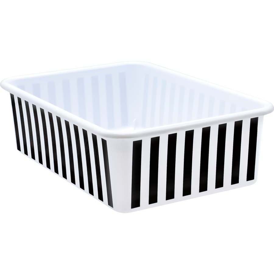 Black and White Stripes Large Plastic Storage Bin