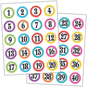 Polka Dots Number Stickers