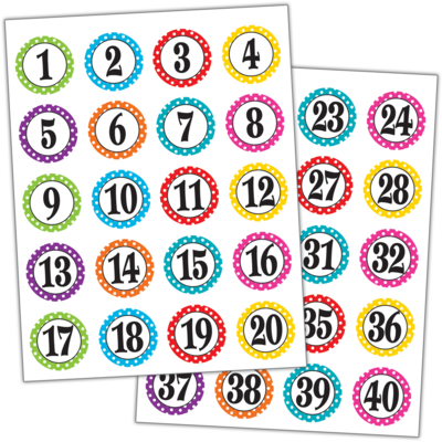 Polka Dots Number Stickers