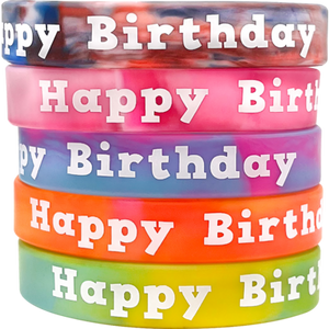 Tie-Dye Happy Birthday Wristbands