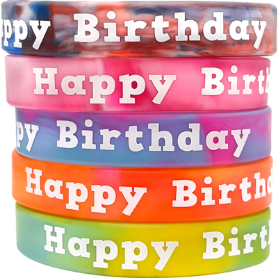 Tie-Dye Happy Birthday Wristbands