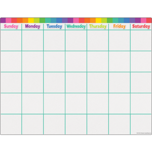 Colorful Calendar Write On and Wipe Off Chart