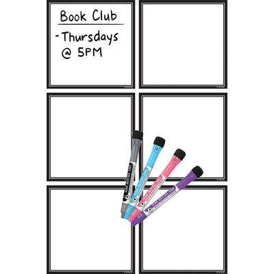Black and White Dry Erase Magnetic Square Notes