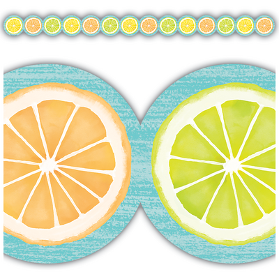Lemon Zest Citrus Slices Border Trim