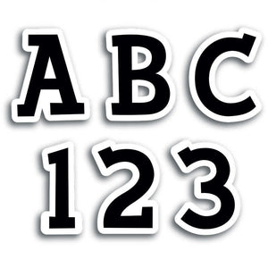 Fancy Black 1" Alphabet Stickers