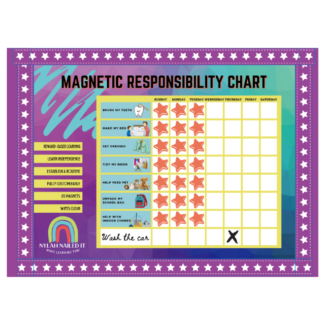 Nylah Nailed It Magnetic Responsibility Chart (Purple)