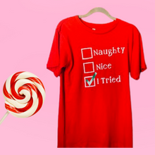 Load image into Gallery viewer, Naughty or Nice T-shirt Adult
