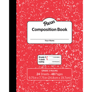 Red Composition Book 3/8in ruled