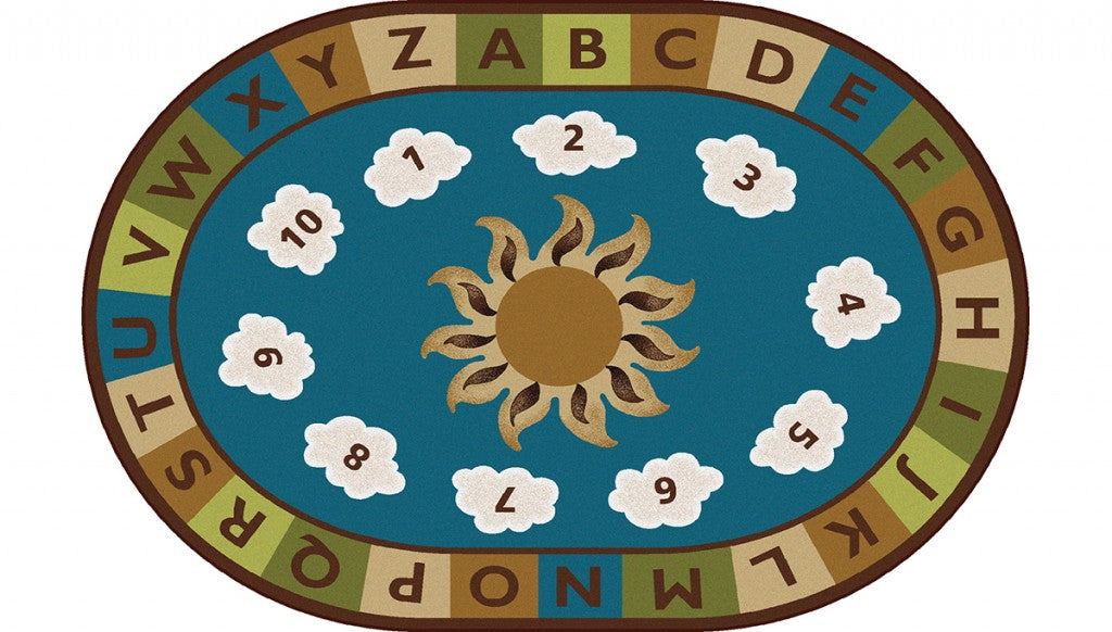 Sunny Day Learn and Play Nature Rug 4'x6' Oval