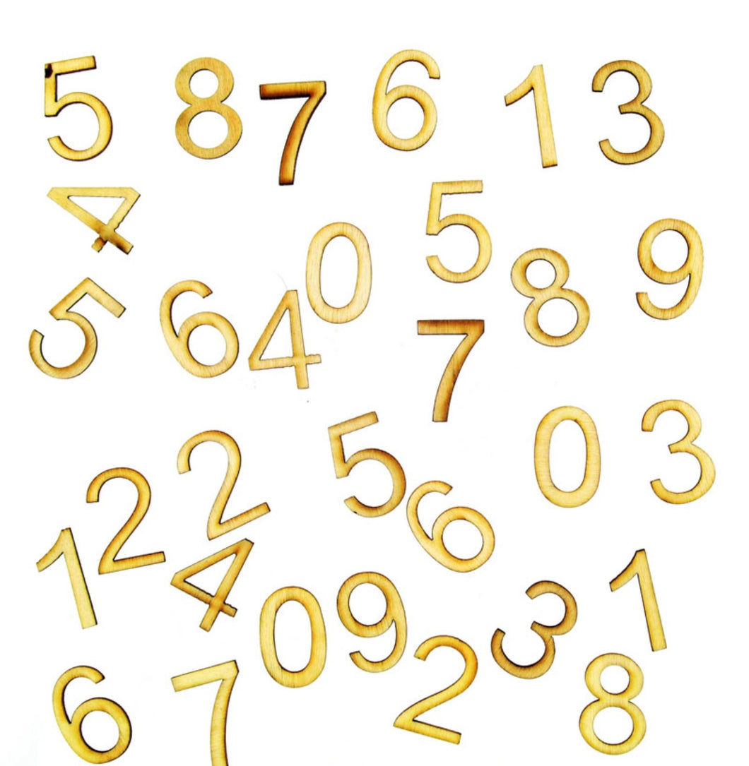 Wooden Craft Numbers - 20 pieces