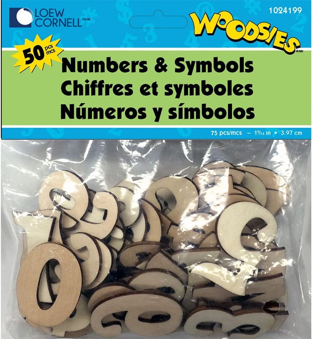 Wooden Numbers and Symbols