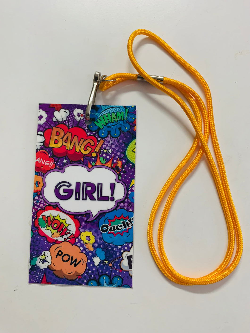 Hall Pass with lanyard: Superhero Girl
