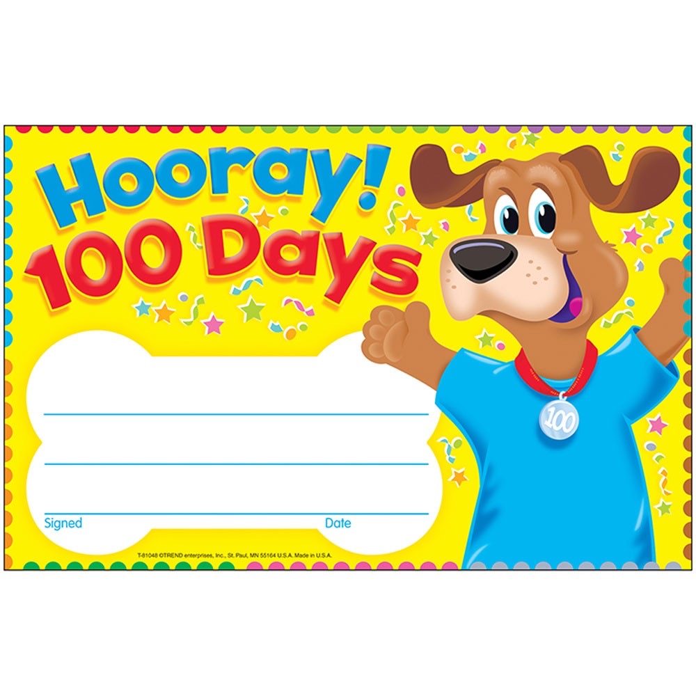 Hooray! 100 Days Certificate