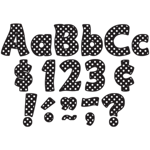 Black Polka Dots Funtastic 4" Letters Combo Pack