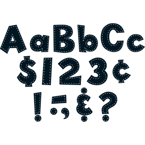 Black Stitch 4" Fun Font Letters